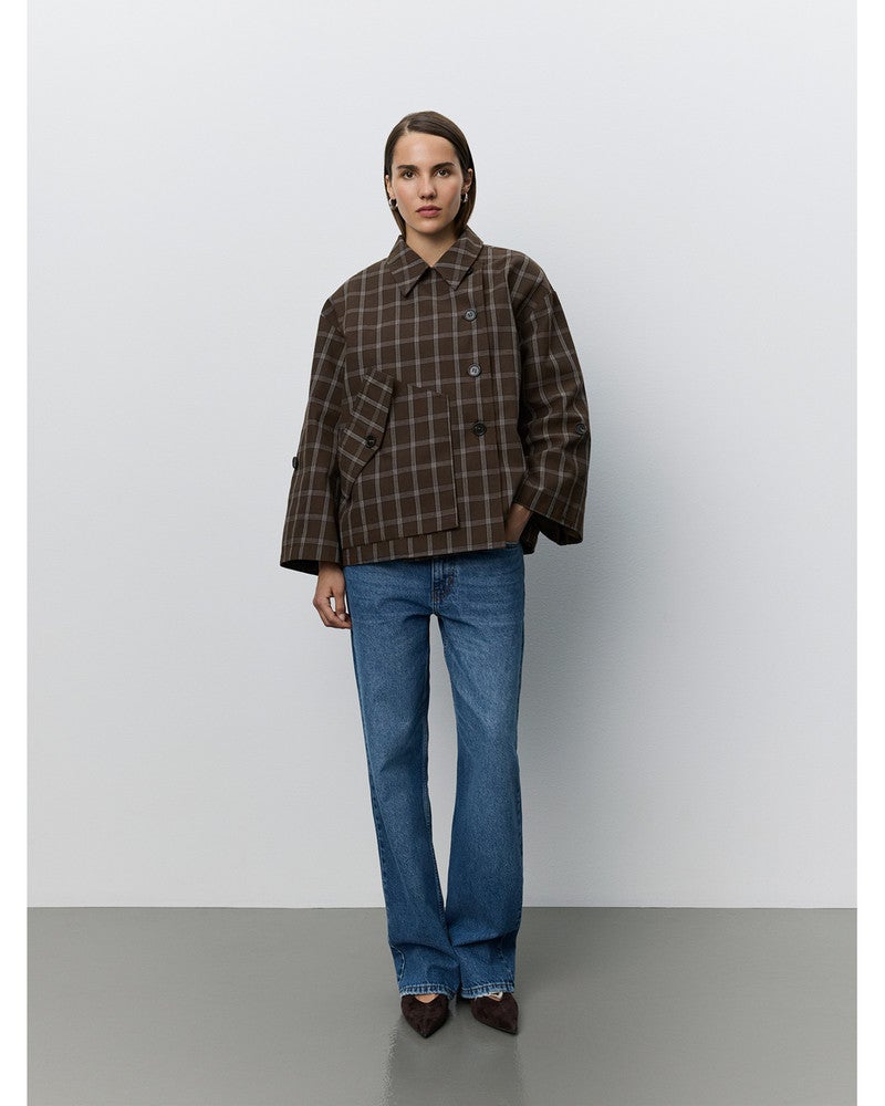 AGATHASW CHECK JACKET Bruin 1 AGATHASW CHECK JACKET Bruin 1