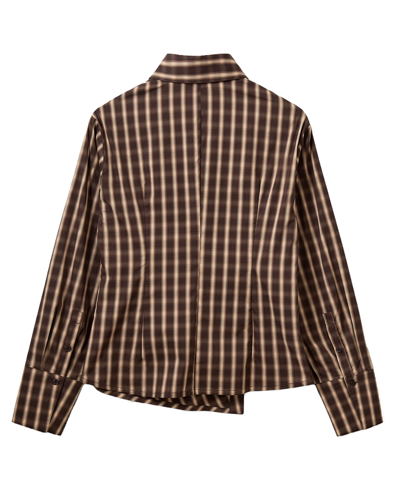 PAIGESW CHECKED ASYMMETRIC SHIRT Bruin 1 PAIGESW CHECKED ASYMMETRIC SHIRT Bruin 1