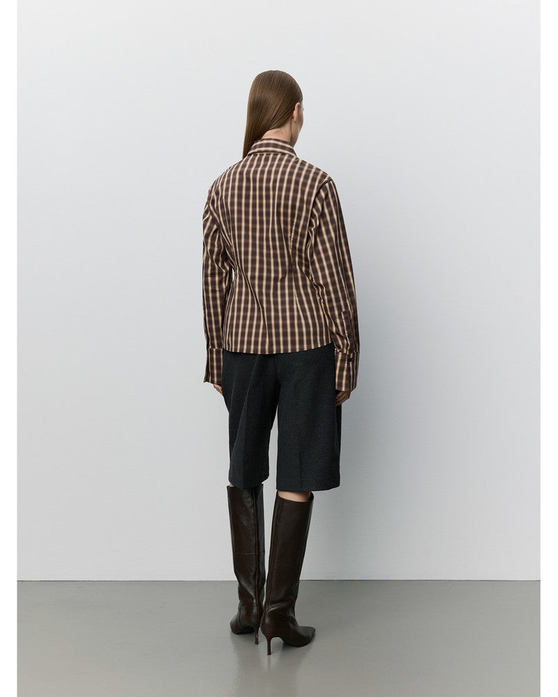 PAIGESW CHECKED ASYMMETRIC SHIRT Bruin 1 PAIGESW CHECKED ASYMMETRIC SHIRT Bruin 1