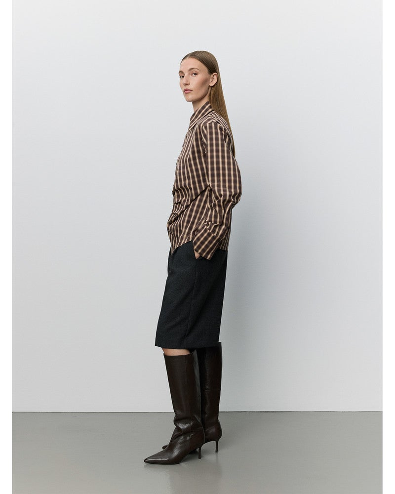 PAIGESW CHECKED ASYMMETRIC SHIRT Bruin 1 PAIGESW CHECKED ASYMMETRIC SHIRT Bruin 1