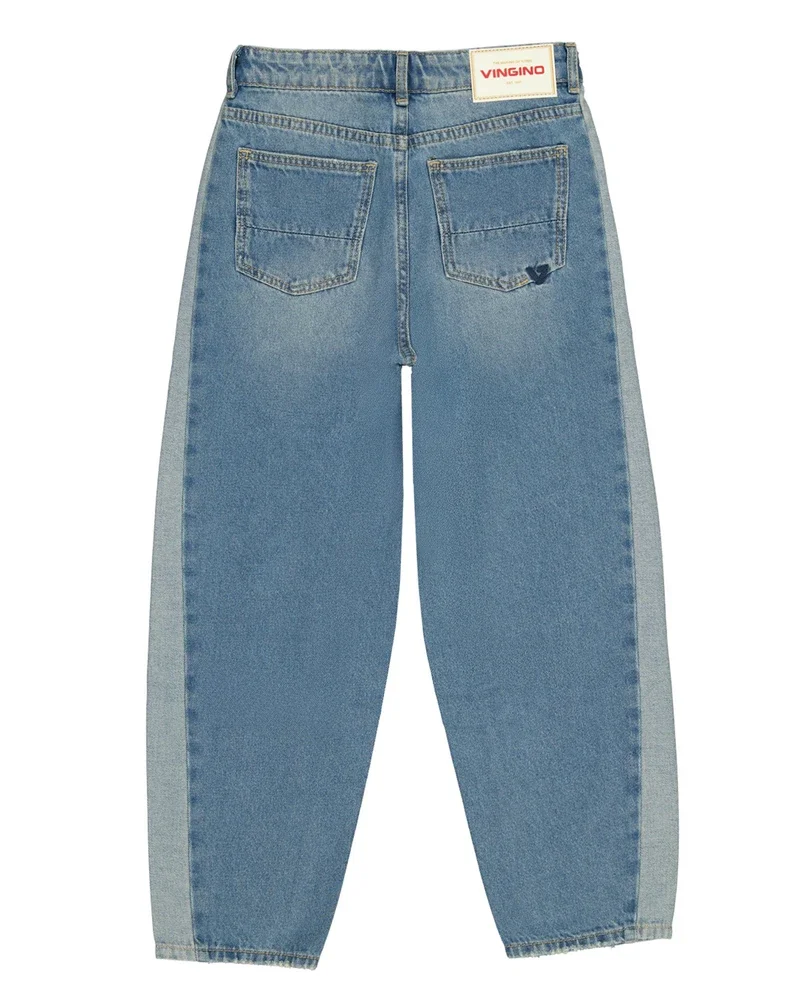 Cecilia Balloon Jeans Panel Blauw Cecilia Balloon Jeans Panel Blauw