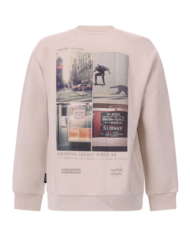 Alex Crewneck Sweater Backprint Off White Alex Crewneck Sweater Backprint Off White