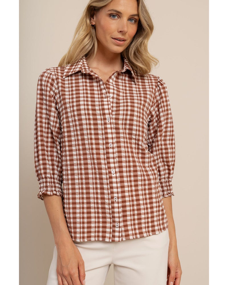 Yentil check blouse Off White Yentil check blouse Off White