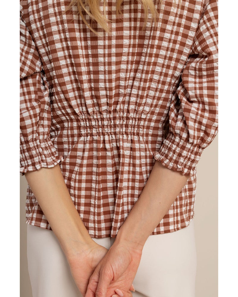 Yentil check blouse Off White Yentil check blouse Off White
