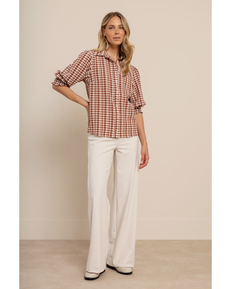 Yentil check blouse Off White Yentil check blouse Off White