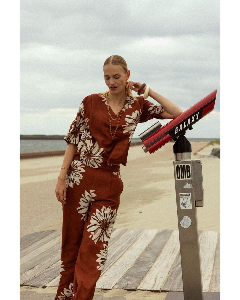 Bruce flower trousers Oranje Bruce flower trousers Oranje