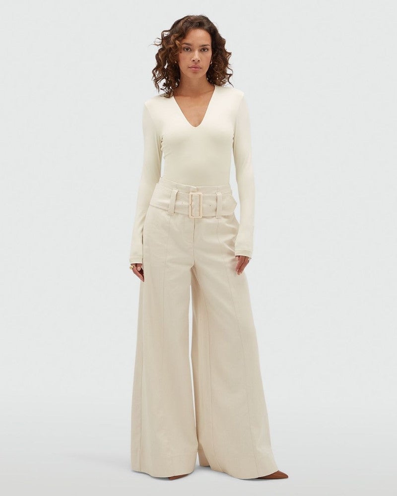 MAUREEN high waisted wide leg jeans Ecru MAUREEN high waisted wide leg jeans Ecru