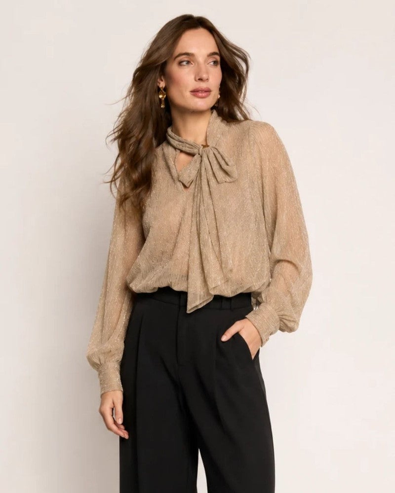 Blouse Bodile Plisse Goud Blouse Bodile Plisse Goud