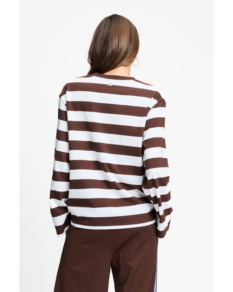 LONGSLEEVE - Joy Striped Brown White Multi LONGSLEEVE - Joy Striped Brown White Multi