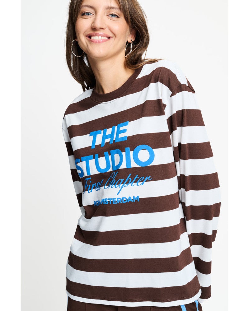 LONGSLEEVE - Joy Striped Brown White Multi LONGSLEEVE - Joy Striped Brown White Multi