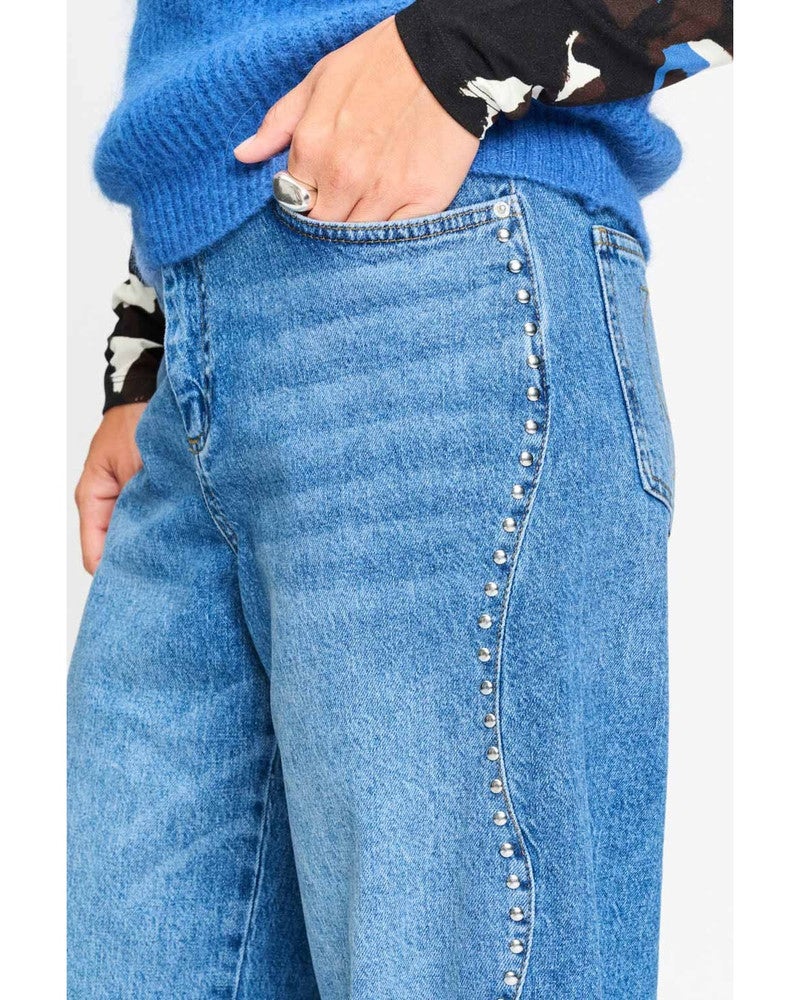 JEANS - Jacky Studs Mid Blue Blauw JEANS - Jacky Studs Mid Blue Blauw