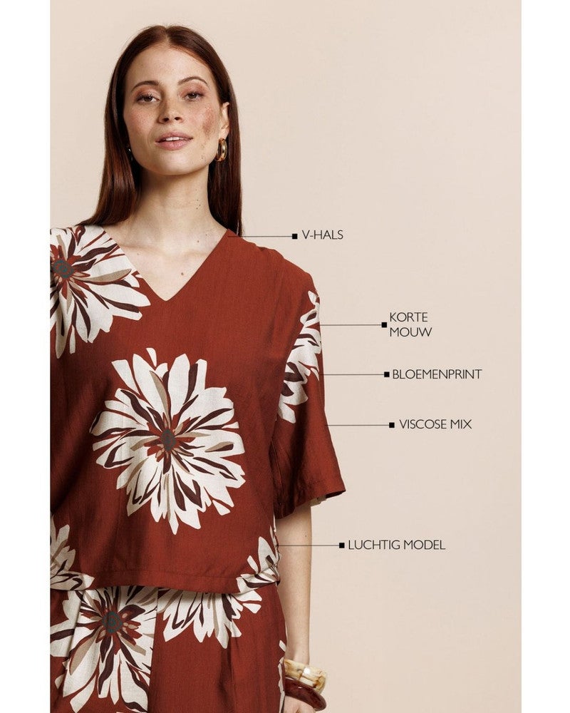 Maddi jane flower top Oranje Maddi jane flower top Oranje