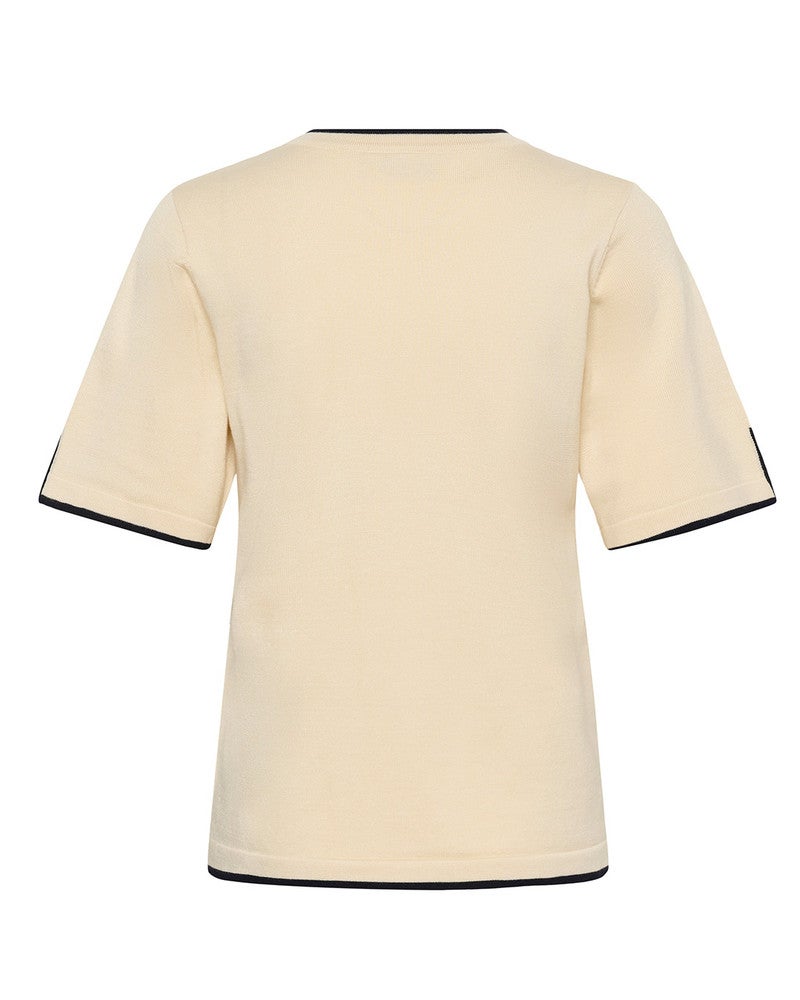 MilaSZ Contrast Stripe SS Pullover Beige MilaSZ Contrast Stripe SS Pullover Beige