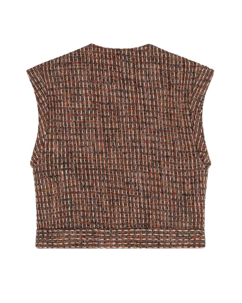 Fitted Tweed Vest Bruin 1 Fitted Tweed Vest Bruin 1
