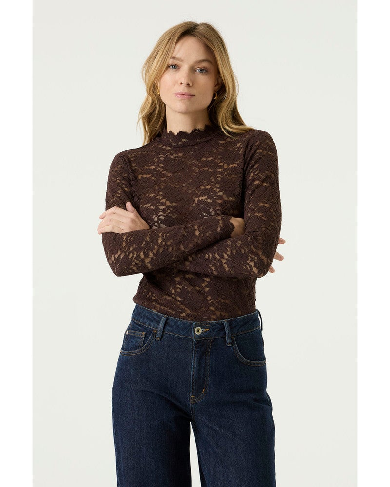 Z0075 Ladies T-shirt LS Bruin 1 Z0075 Ladies T-shirt LS Bruin 1