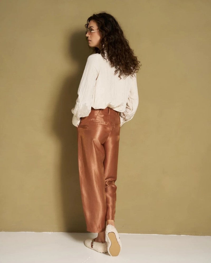 Broek Helvi - High Rise Tapered Bruin 1 Broek Helvi - High Rise Tapered Bruin 1