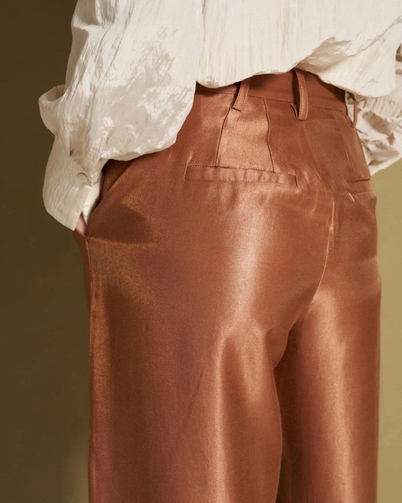 Broek Helvi - High Rise Tapered Bruin 1 Broek Helvi - High Rise Tapered Bruin 1