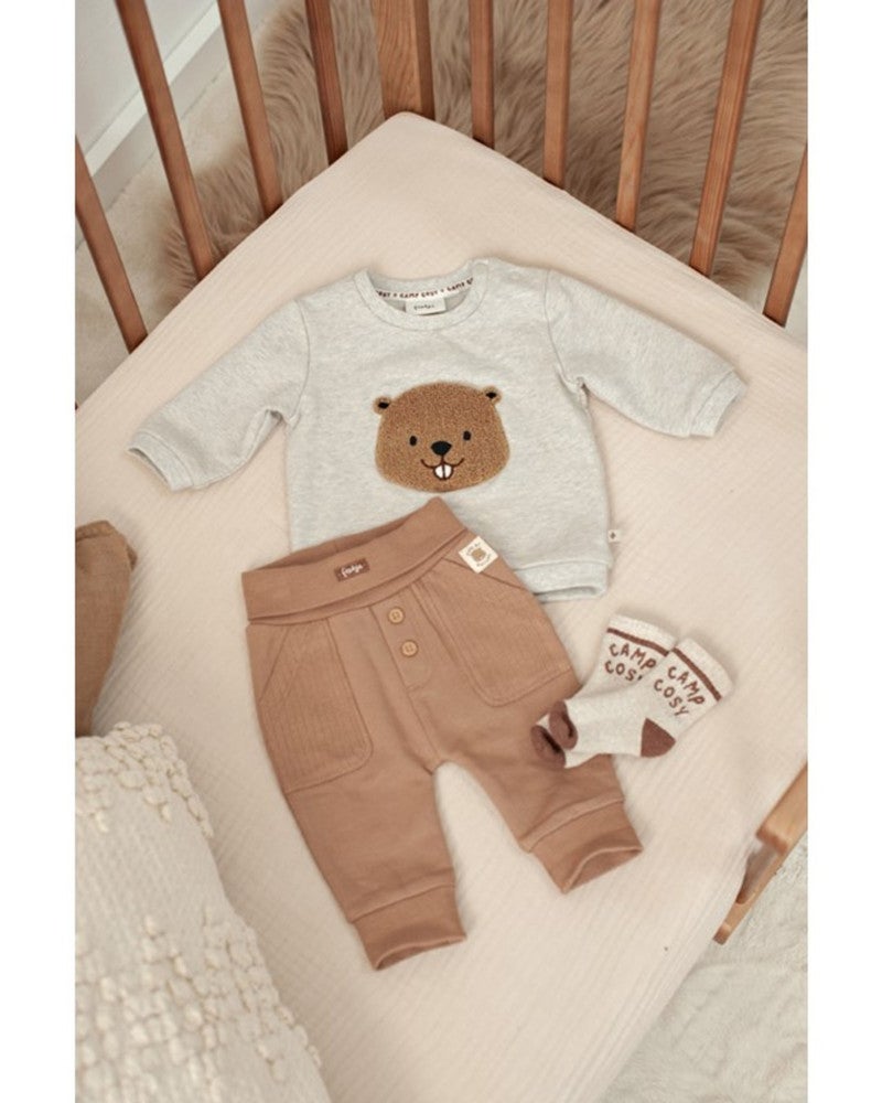 Sweater Beaver- Tiny Timber Tales Grijs Sweater Beaver- Tiny Timber Tales Grijs