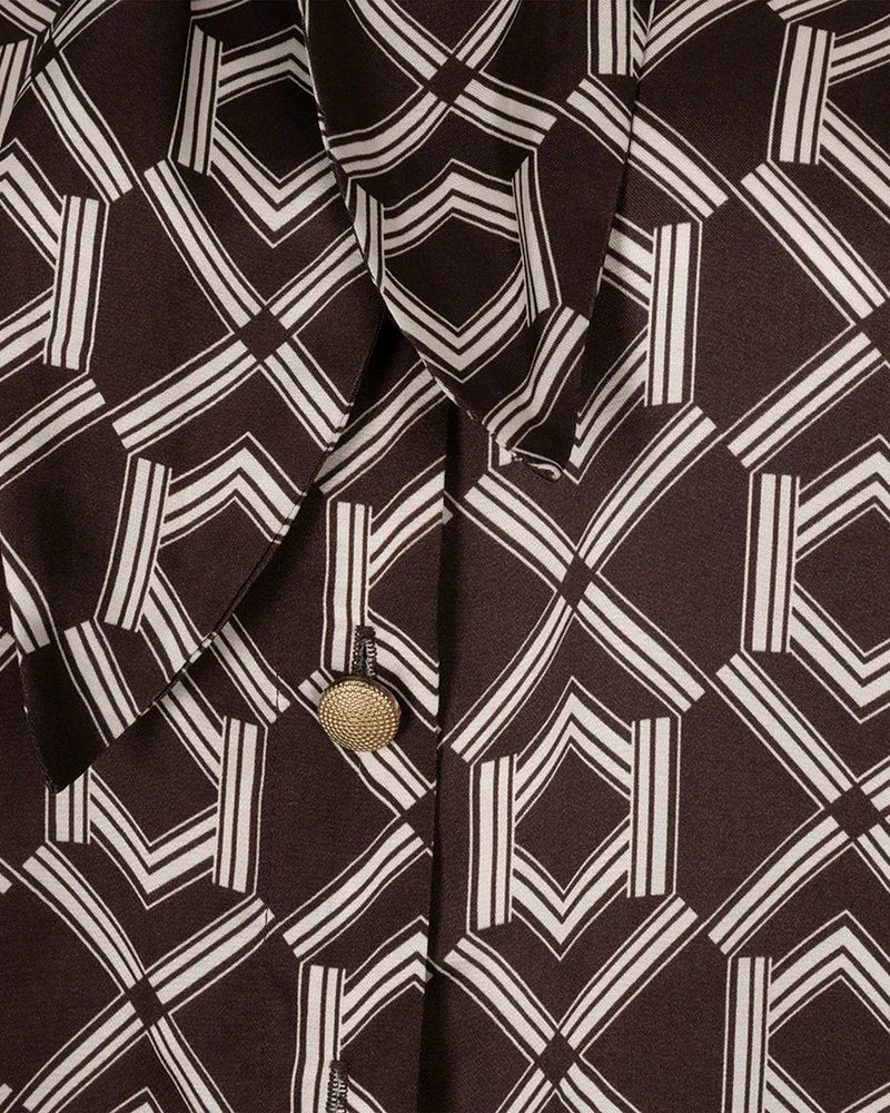 Blouse short bow Warm Cacao Bruin 1 Blouse short bow Warm Cacao Bruin 1