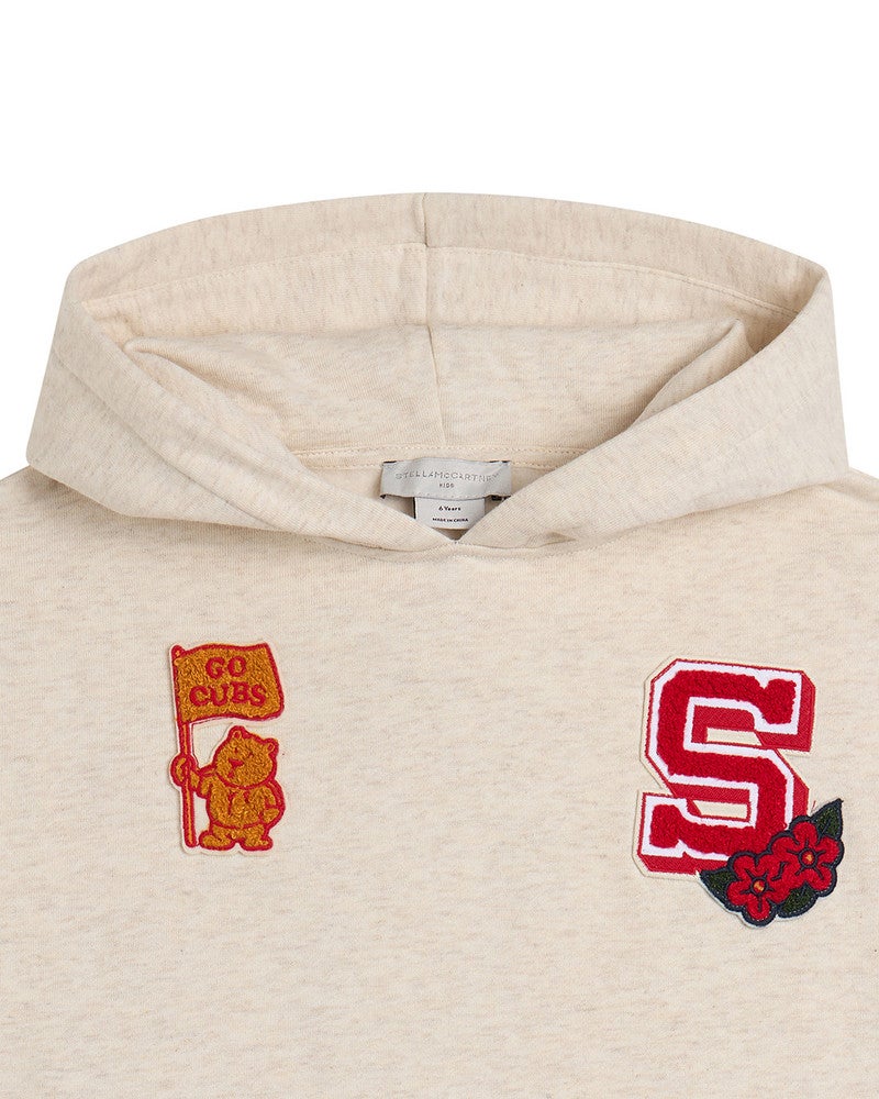 Hooded Fleece Sweatshirt Badges Stella Off White Hooded Fleece Sweatshirt Badges Stella Off White
