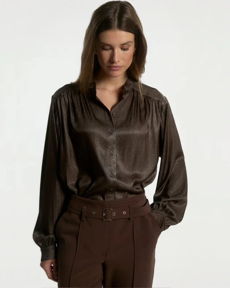 LIV PES 516 Blouse Bruin 1 LIV PES 516 Blouse Bruin 1