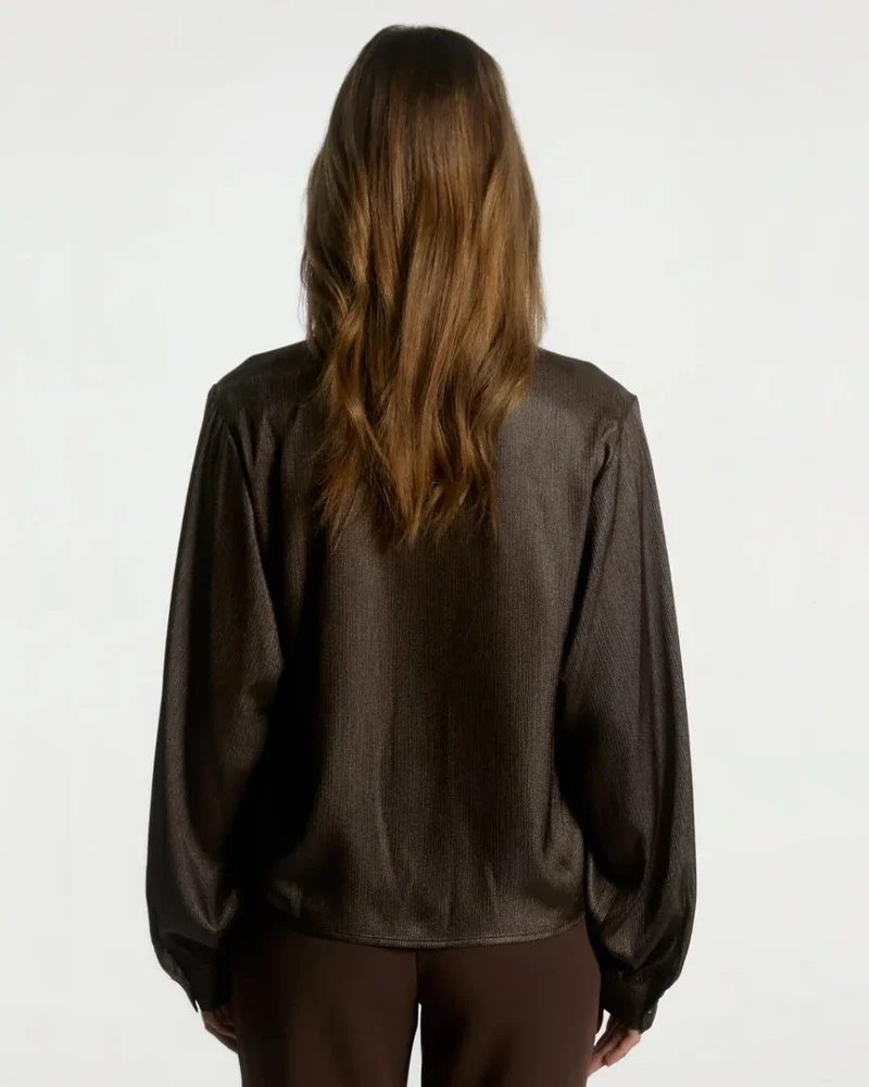 LIV PES 516 Blouse Bruin 1 LIV PES 516 Blouse Bruin 1