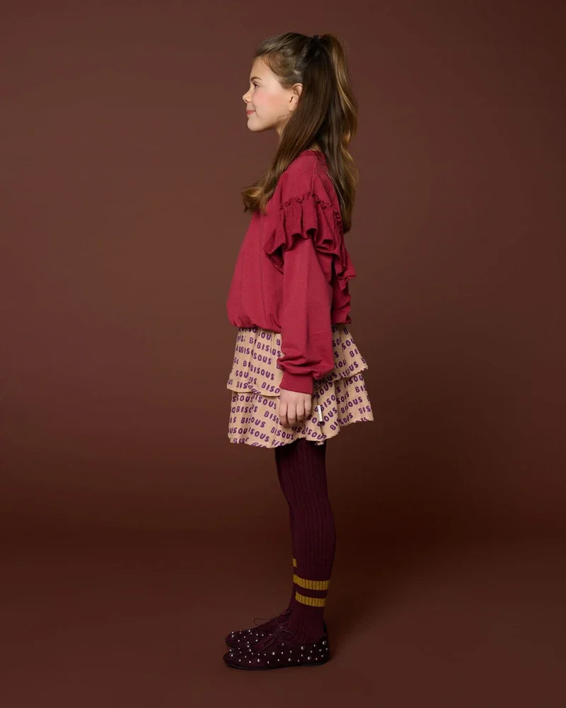 Sweater Ruffles Bordeaux Sweater Ruffles Bordeaux