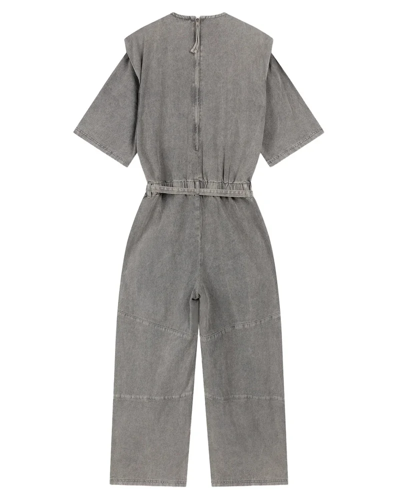 ladies woven jumpsuit balloon pants MONA Grijs ladies woven jumpsuit balloon pants MONA Grijs