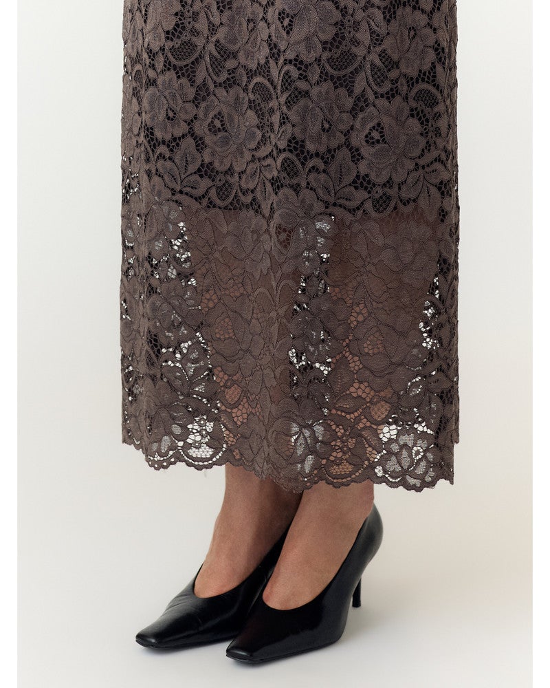 YASLACEY HW LONG LACE SKIRT S. NOOS Bruin 1 YASLACEY HW LONG LACE SKIRT S. NOOS Bruin 1