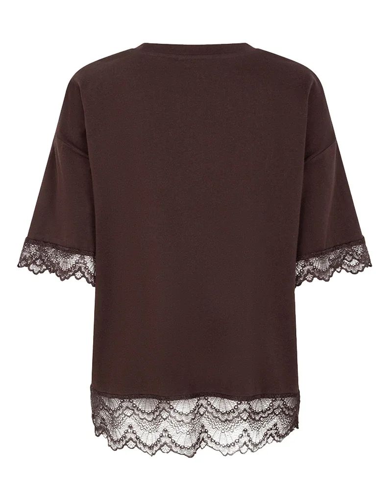 T-shirt lace satin Bruin 1 T-shirt lace satin Bruin 1