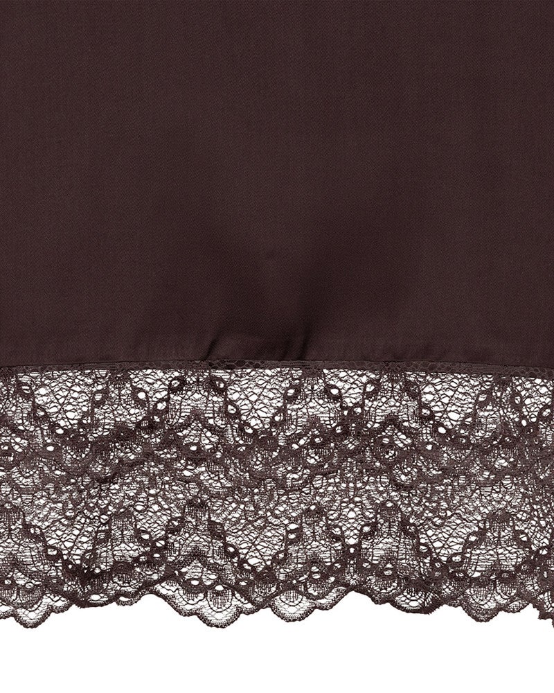 T-shirt lace satin Bruin 1 T-shirt lace satin Bruin 1