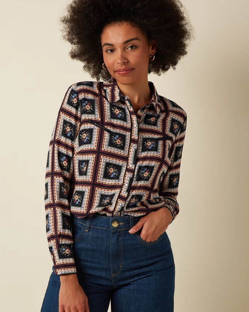 Western Blouse Melrose Zwart 1 Western Blouse Melrose Zwart 1