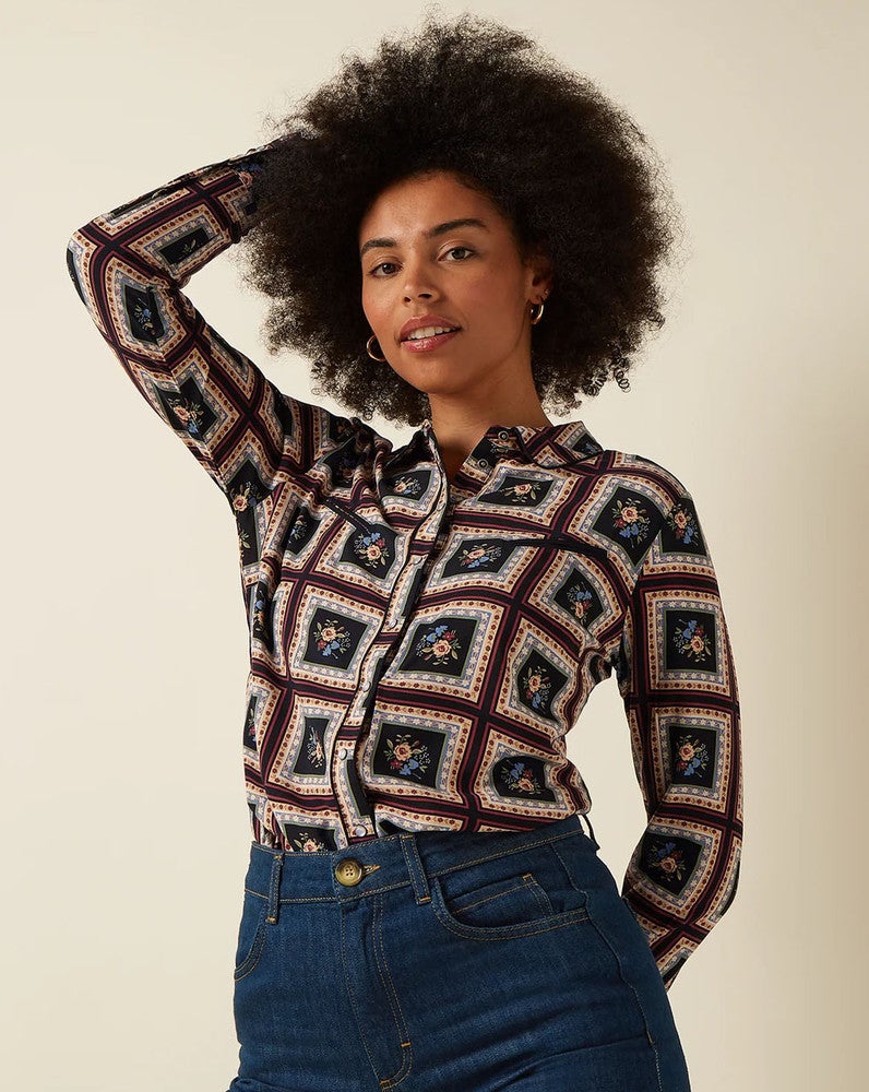 Western Blouse Melrose Zwart 1 Western Blouse Melrose Zwart 1
