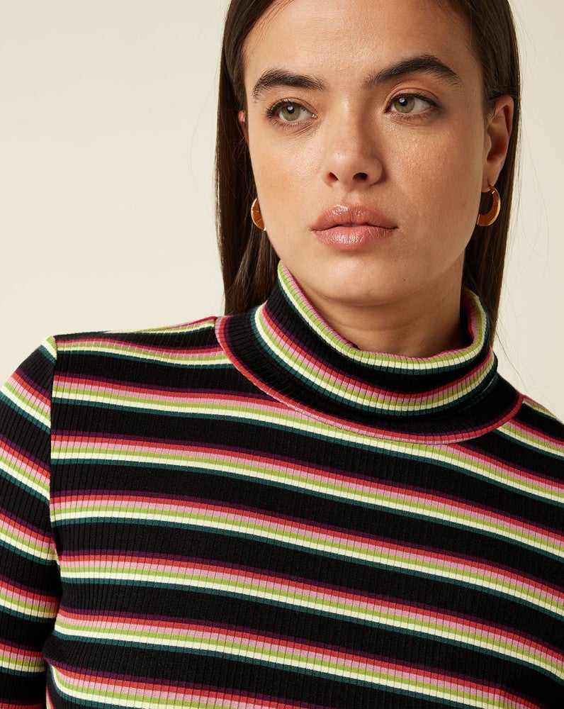 Rollneck Top Lottie Stripe Zwart 1 Rollneck Top Lottie Stripe Zwart 1
