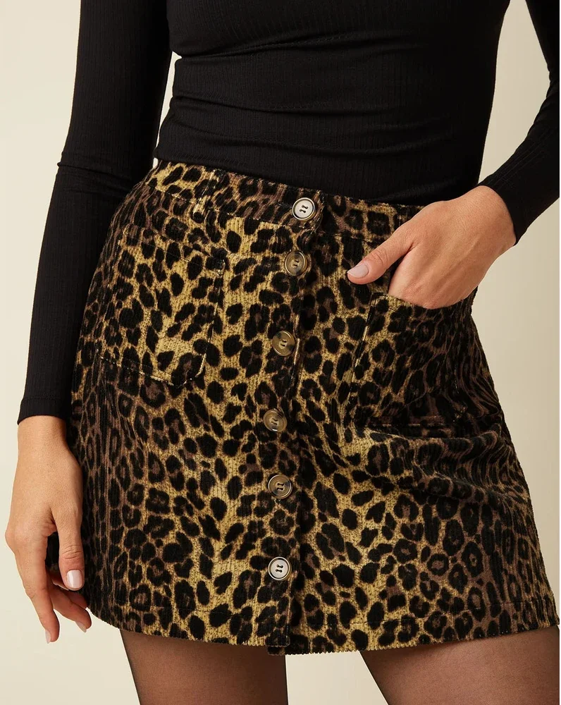 Garbo Mini Skirt Fargo Cord Bruin 1 Garbo Mini Skirt Fargo Cord Bruin 1