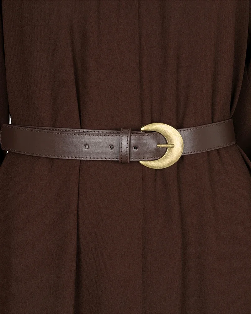 Dress mock neck chiffon Bruin 1 Dress mock neck chiffon Bruin 1