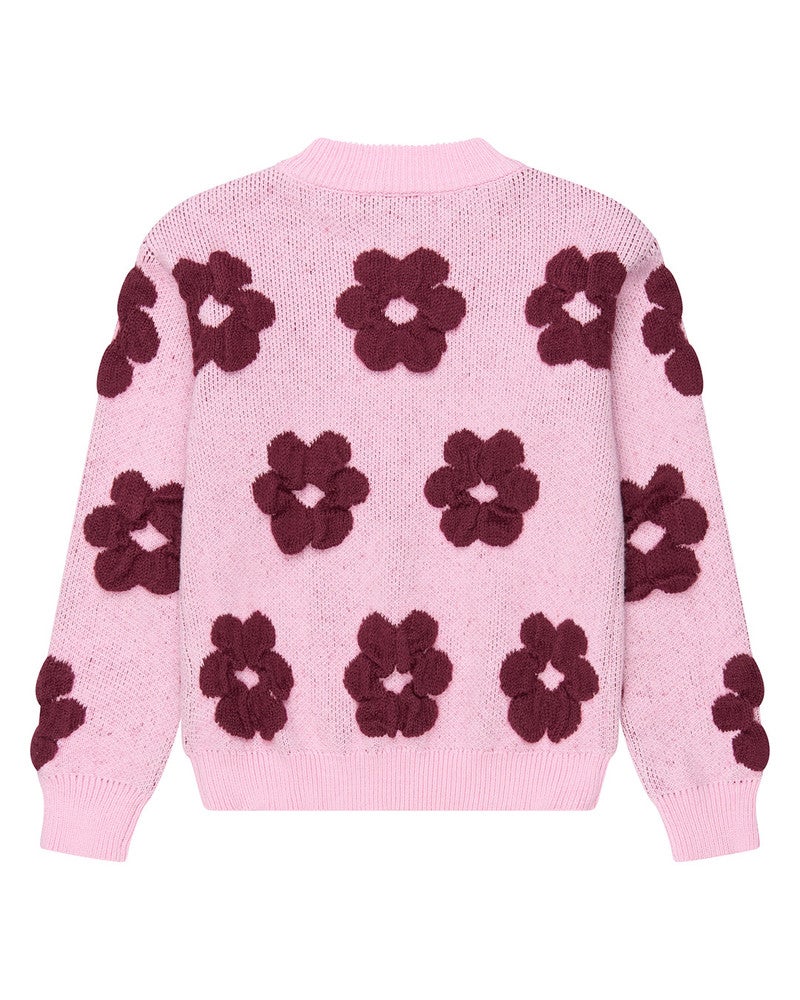 Varda Knit Pullover Flowers Roze Varda Knit Pullover Flowers Roze