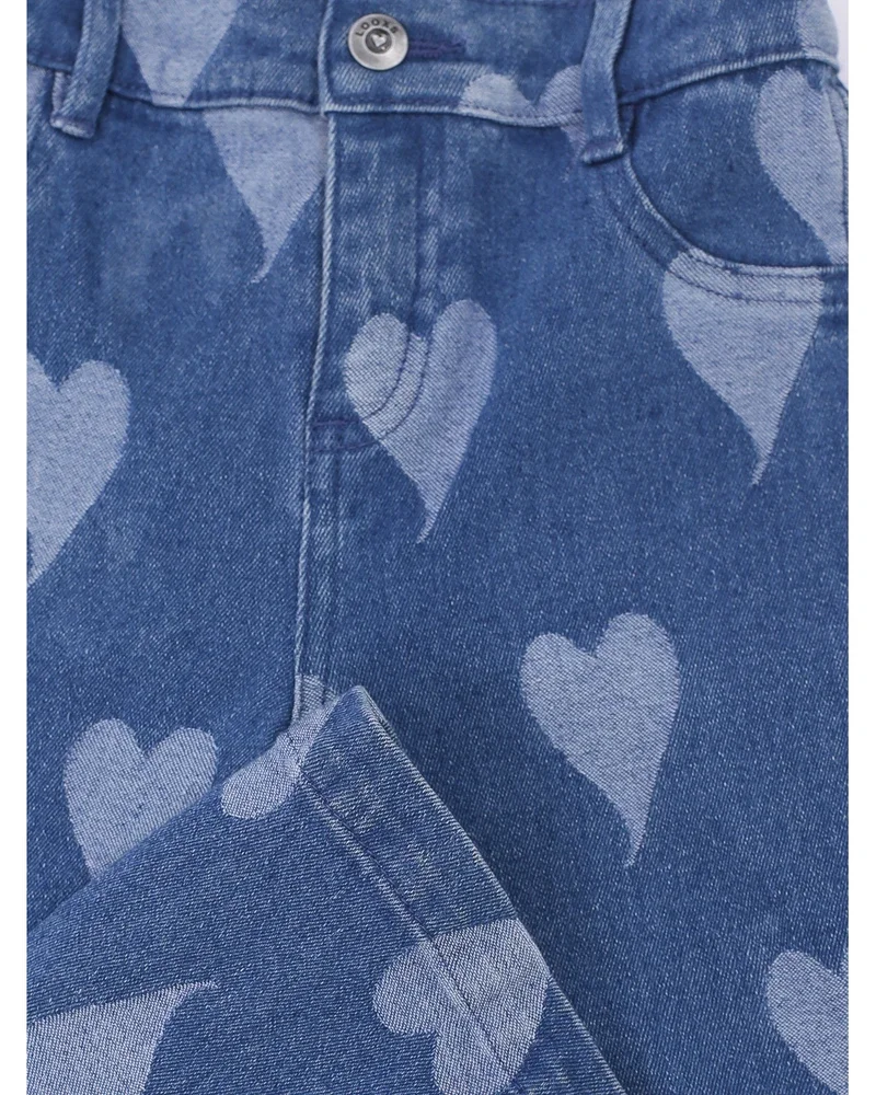 Little denim heart jeans Blauw Little denim heart jeans Blauw