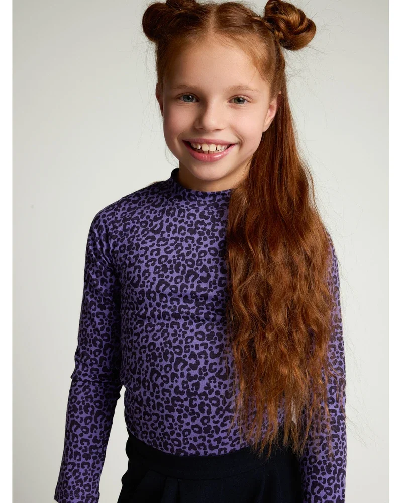 Little crinkle leopard Tee Longsleeve Lila Little crinkle leopard Tee Longsleeve Lila