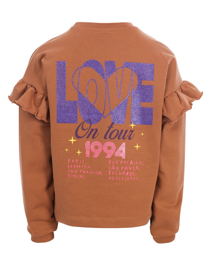 Little cropped sweater ruffle backprint Beige Little cropped sweater ruffle backprint Beige
