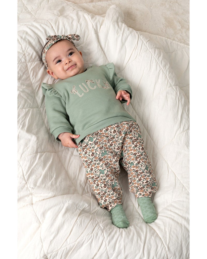 Sweater relaxed fit Lucky Ruffle - Lucky Bloombird Groen Sweater relaxed fit Lucky Ruffle - Lucky Bloombird Groen