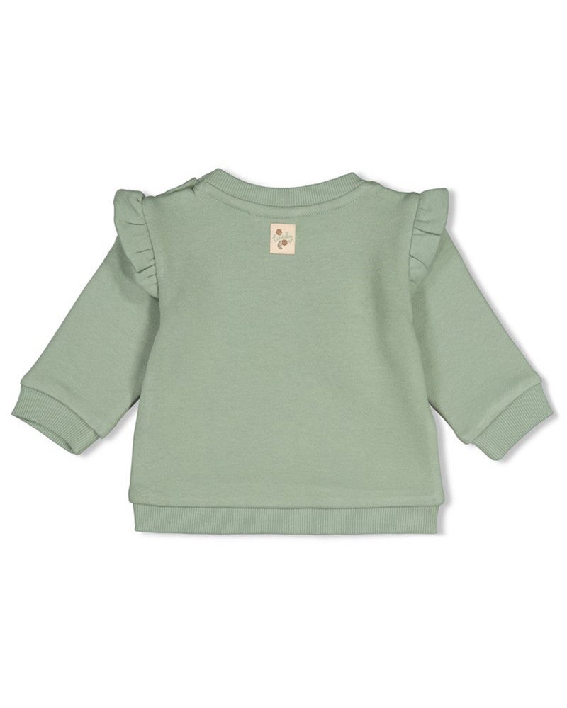 Sweater relaxed fit Lucky Ruffle - Lucky Bloombird Groen Sweater relaxed fit Lucky Ruffle - Lucky Bloombird Groen