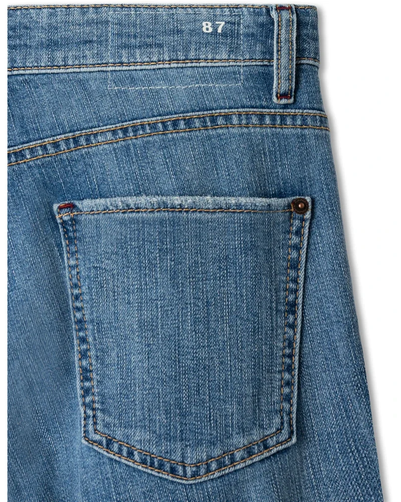 Palazzo Flare Studio87 Slubby Comfort Stretch Blue Denim Blauw Palazzo Flare Studio87 Slubby Comfort Stretch Blue Denim Blauw