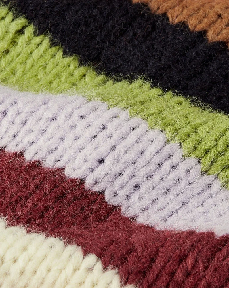 Raglan Cardi Campo Knit Stripe Rood Raglan Cardi Campo Knit Stripe Rood
