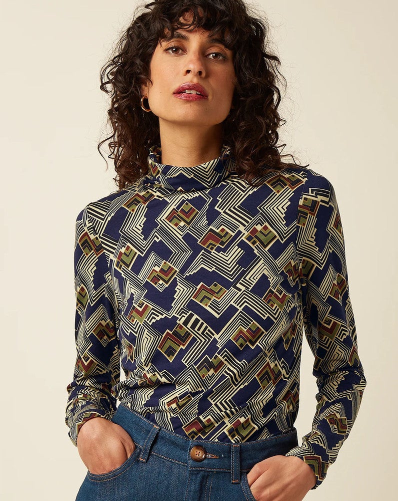 Rollneck Top Leia Blauw Rollneck Top Leia Blauw