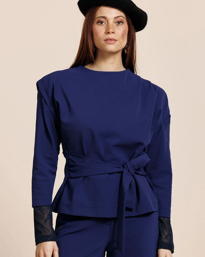 Hailey twill top Donker Blauw Hailey twill top Donker Blauw