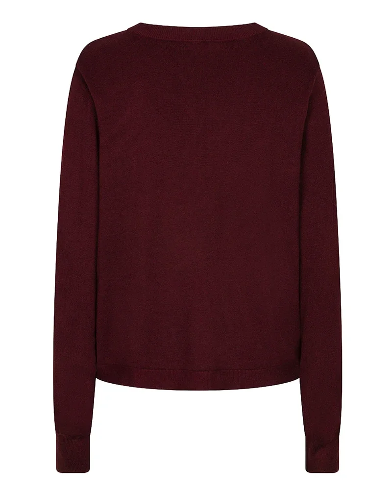 Sweater button detail basic knit Bordeaux Sweater button detail basic knit Bordeaux