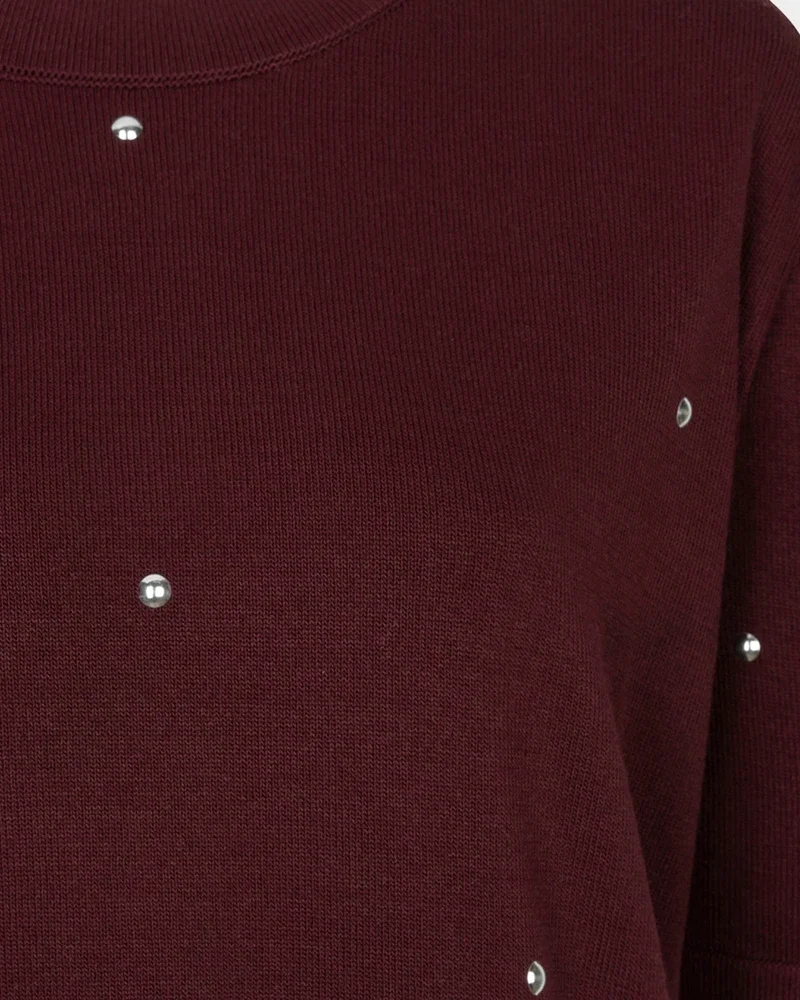 Sweater s/slve studs Bordeaux Sweater s/slve studs Bordeaux