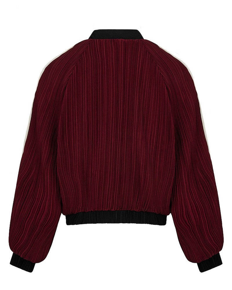 Jacket bomber plisse Bordeaux Jacket bomber plisse Bordeaux
