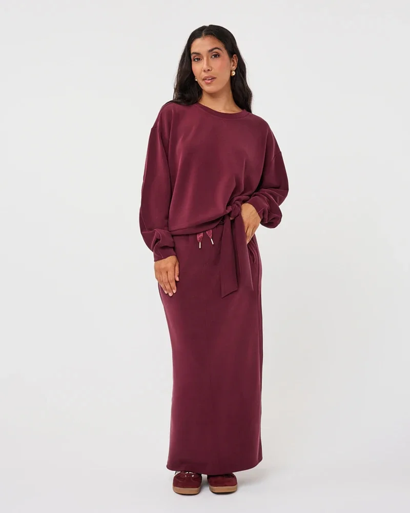 Sweater Modal knot detail Bordeaux Sweater Modal knot detail Bordeaux